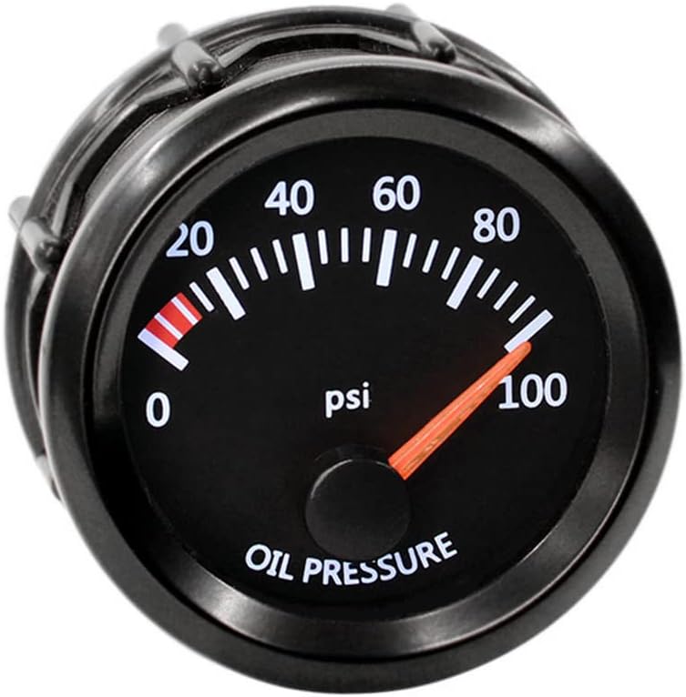 E Support Universal Car 52mm Pointer Oil Pressure Gauge Meter Kit Press PSI White LED Light Pointer Indicator Dail Display Electronic - Image 2